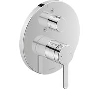 Duravit C.1 mezclador monomando para ducha empotrada, roseta redonda, 2 consumidores, desviador de ducha manual/de cabeza, C14210012010, Color: cromado