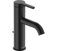 Duravit C.1 - Grifo de lavabo, con desagüe, negro mate C11020001046
