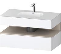 Duravit Collection One lavabo empotrado con base de lavabo consola, 1000x550x600mm, nicho Taupe supermatt, QA4786083180010, Color: Blanco mate/con iluminaciÃ³n de nicho