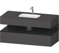 Duravit Collection One lavabo empotrado con base de lavabo consola, 1200x550x600mm, nicho roble negro, QA4787016490000, Color: Grafito mate