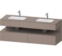 Duravit Collection One lavabo empotrado con base de lavabo consola, 1600x550x600mm, nicho basalto mate, lavabo doble, QA4797043430000, Color: Basalto mate