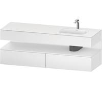 Duravit Collection One lavabo empotrado con base de lavabo consola, 1600x550x600mm, nicho blanco mate, pila derecha, QA4796018180000, Color: Blanco Mate