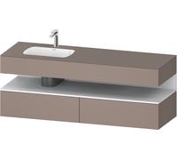 Duravit Collection One lavabo empotrado con base de lavabo consola, 1600x550x600mm, nicho blanco mate, lavabo izquierda, QA4795018430000, Color: Basalto mate