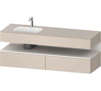 Duravit Collection One lavabo empotrado con base de lavabo consola, 1600x550x600mm, nicho blanco super mate, lavabo izquierda, QA4795084830000, Color: supermatt taupe