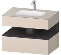 Duravit Collection One lavabo empotrado con base de lavabo consola, 800x550x600mm, nicho grafito supermate, QA4785080830010, Color: Taupe supermatt/con iluminaciÃ³n de nicho
