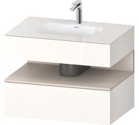 Duravit Collection One lavabo empotrado con base de lavabo consola, 800x550x600mm, nicho taupe mate, QA4785091220000, Color: Blanco brillo intenso