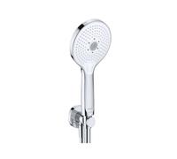 Duravit - Conjunto de alcachofa, codo y flexo, 3 chorros, cromo/blanco UV0762001005
