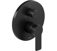 Duravit D-Code - Grifo de ducha empotrable para 2 consumidores con válvula de desviación, mezclador monomando con sistema de mezcla de cerámica, color negro mate
