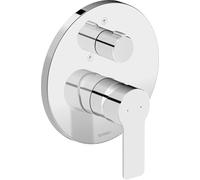Duravit D-Code - Grifo de ducha para 2 consumidores (con válvula de desviación, mezclador monomando con sistema de mezcla de cerámica), color cromado