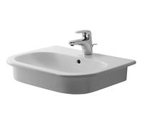 Duravit D-Code - Lavabo de encastre, 55x44 cm, con 1 orificio para grifería, blanco 0337540000