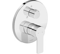 Duravit D-Code mezclador monomando empotrado para bañera, 2 consumidores, DC5210012010, Color: Cromo alto brillo