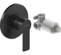 Duravit D-Code monomando empotrado, roseta redonda, DC4210007046, Color: Negro Mate