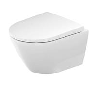 Conjunto de inodoro de pared con descarga profunda Duravit, modelo Compact D-Neo, con tapa y diseño Rimless, color blanco