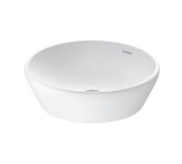 Duravit D-Neo - Lavabo sobre encimera, diámetro 40 cm, sin rebosadero, sin orificio para grifería, blanco mate 2371403270