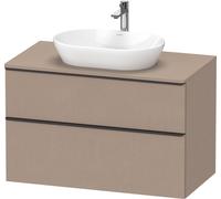 Duravit D-Neo, mueble bajo lavabo consola suspendido, 1000x664x550mm, 1x extraíble, 1x cajón, con tirador negro diamante, DE49680BD750000, Color: Lino mate decorativo