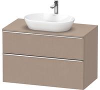 Duravit D-Neo, mueble bajo lavabo consola suspendido, 1000x664x550mm, 1x extraíble, 1x cajón, con tirador cromo, DE4968010750000, Color: Lino mate decorativo