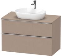 Duravit D-Neo, mueble bajo lavabo consola suspendido, 1000x664x550mm, 1x extraíble, 1x cajón, con tirador de acero inoxidable cepillado, DE4968070750000, Color: Lino mate decorativo