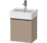 Duravit D-Neo, mueble bajo lavabo consola suspendido, 434x440x322mm, 1 puerta, apertura a la izquierda, con tirador negro diamante, DE4217LBD750000, Color: Lino mate decorativo
