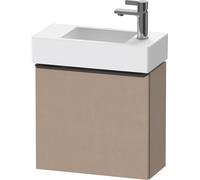 Duravit D-Neo, mueble bajo lavabo consola suspendido, 484x440x222mm, 1 puerta, apertura a la derecha, con tirador negro diamante, DE4219RBD750000, Color: Lino mate decorativo