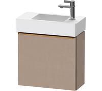 Duravit D-Neo, mueble bajo lavabo consola suspendido, 484x440x222mm, 1 puerta, apertura a la izquierda, con tirador de bronce cepillado, DE4219L04750000, Color: Lino mate decorativo