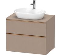 Duravit D-Neo, mueble bajo lavabo consola suspendido, 800x664x550mm, 1x extraíble, 1x cajón, con tirador de bronce cepillado, DE4967004750000, Color: Lino mate decorativo