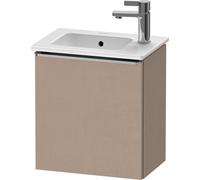 Duravit D-Neo mueble bajo lavabo suspendido, 410x440x274mm, 1 puerta, apertura a la derecha, con tirador de acero inoxidable cepillado, DE4259R70750000, Color: Lino mate decorativo