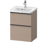 Duravit D-Neo mueble bajo lavabo suspendido, 484x625x372mm, 1 extraíble, 1 cajón, con tirador negro diamante, DE43500BD750000, Color: Lino mate decorativo