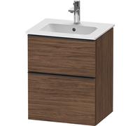 Duravit D-Neo mueble bajo lavabo suspendido, 510x625x402mm, 1 extraíble, 1 cajón, con tirador negro diamante, DE43600BD210000, Color: Decoración nogal oscuro mate