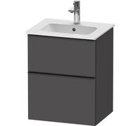 Duravit D-Neo mueble bajo lavabo suspendido, 510x625x402mm, 1 extraíble, 1 cajón, con tirador negro diamante, DE43600BD490000, Color: Grafito Mate Decoración