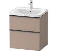 Duravit D-Neo mueble bajo lavabo suspendido, 584x625x452mm, 1 extraíble, 1 cajón, con tirador negro diamante, DE43590BD750000, Color: Lino mate decorativo