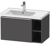 Duravit D-Neo mueble bajo lavabo suspendido, 784x440x452mm, 1 extraíble, 1 compartimento abierto en el lado derecho, con tirador cromo, DE4258010490000, Color: Grafito Mate Decoración