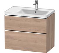 Duravit D-Neo mueble bajo lavabo suspendido, 784x625x452mm, 1 extraíble, 1 cajón, con tirador cromo, DE4358010550000, Color: Decoración marmolada de roble