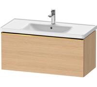 Duravit D-Neo mueble bajo lavabo suspendido, 984x440x452mm, 1 extraíble, con tirador de oro pulido, DE4256034300000, Color: Decoración roble natural mate