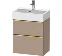 Duravit D-Neo mueble bajo lavabo suspendido, Compact, 584x625x372mm, 1 extraíble, 1 cajón, con tirador de oro pulido, DE4329034750000, Color: Lino mate decorativo