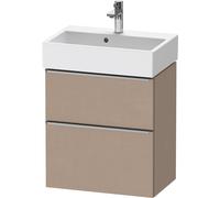 Duravit D-Neo mueble bajo lavabo suspendido, Compact, 584x625x372mm, 1 extraíble, 1 cajón, con tirador de acero inoxidable cepillado, DE4329070750000, Color: Lino mate decorativo