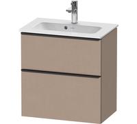Duravit D-Neo mueble bajo lavabo suspendido, Compact, 610x625x372mm, 1 extraíble, 1 cajón, con tirador negro diamante, DE43680BD750000, Color: Lino mate decorativo