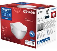 Duravit D-Neo taza de inodoro con asiento de cierre suave suspendido sin reborde blanco 45780900A1