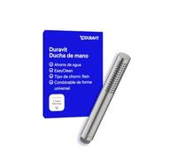 Duravit Ducha de mano tipo barra, cabezal de ducha con tipo de chorro Rain, ducha de mano redonda con función de ahorro de agua MinusFlow, de fácil limpieza, acero inoxidable cepillado