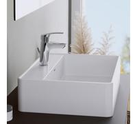 Duravit DuraVelez - Grifo para lavabo de ahorro de agua, tamaño M (altura del caño 106 mm), grifo de bajo consumo (FreshStart), grifo de baño con desagüe de barra de tracción, cromado