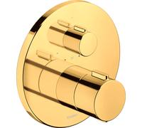 Duravit grifo mezclador termostático, termostato oculto, 1 consumidor, redondo, TH4200016034, Color: Oro pulido