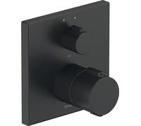 Duravit grifo mezclador termostático, termostato oculto, 2 consumidores, angular, TH4200013046, Color: Negro Mate