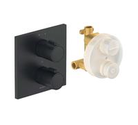 Duravit - Grifo termostático empotrado para 2 dispositivos con cuerpo de montaje, negro mate TH4200007046