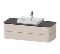 Duravit Happy D.2 Plus Mueble para consola de pared, 1300x550 mm, 2 cajones, para lavabos de sobremesa, HP497208383, Color: Decoración supermate color topo
