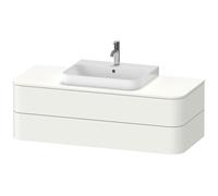 Duravit Happy D.2 Plus Mueble para consola de pared, 1300x550 mm, 2 cajones, para lavabos de sobremesa, HP4972084840010, Color: Decoración blanca supermate con iluminación interior