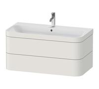 Duravit Happy D.2 Plus Set de encastre a pared, 975x490mm, 2 cajones, 1 agujero para grifo, HP4638O3939, Color: Nórdico Seda blanca laca mate
