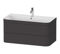 Duravit Happy D.2 Plus Set de encastre a pared, 975x490mm, 2 cajones, 1 agujero para grifo, HP4638O8080, Color: Decoración grafito supermate