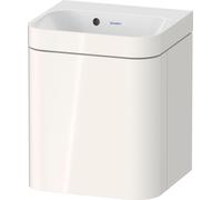 Duravit Happy D.2 Plus Set de encastre en C suspendido, 400x360mm, 1 puerta, tope a la derecha, sin agujero para grifo, HP4634N22220000, Color: Decoración blanca de alto brillo