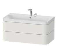Duravit Happy D.2 Plus Set en forma de c colgado en la pared, 975x490mm, 2 cajones, 2 agujeros para grifos, HP4348E3939, Color: Nórdico Seda blanca laca mate