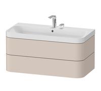 Duravit Happy D.2 Plus Set en forma de c colgado en la pared, 975x490mm, 2 cajones, 2 agujeros para grifos, HP4348E8383, Color: Decoración supermate color topo
