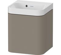 Duravit Happy D.2 Plus Set en forma de c suspendido, 400x360mm, 1 puerta, bisagra izquierda, sin agujero para grifo, HP4340N92920000, Color: Gris piedra Seda Barniz mate